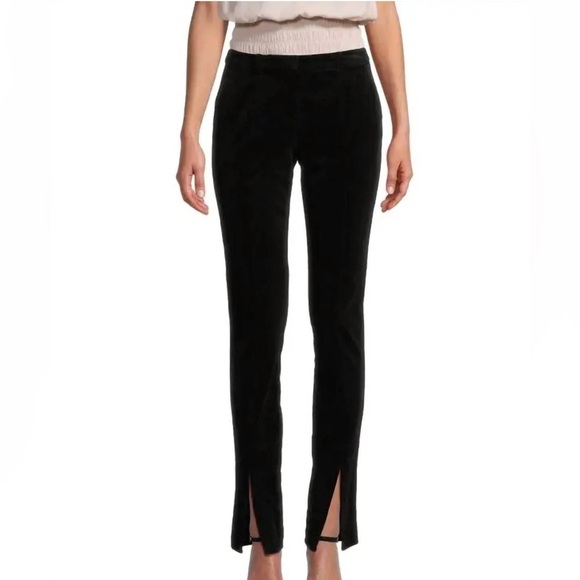 Ramy Brook Pants - Ramy Brook Miriam Black Velvet Pants Size 2 High Rise Slim Leg Luxe Stretch